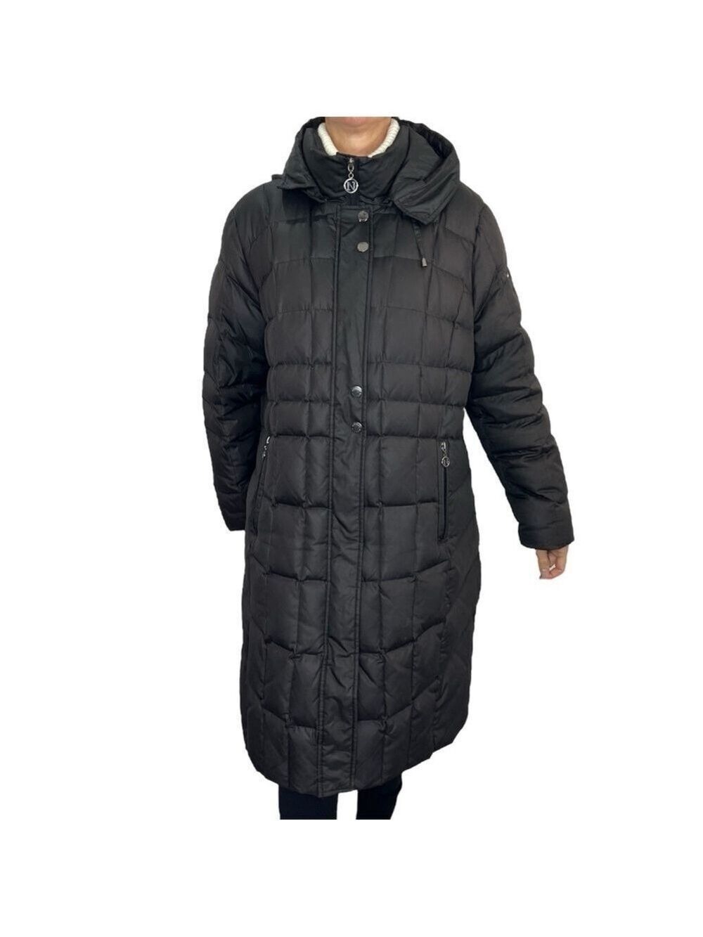 Normann Collection Denmark boxy black minimalist down puffer coat EU 48 US 18